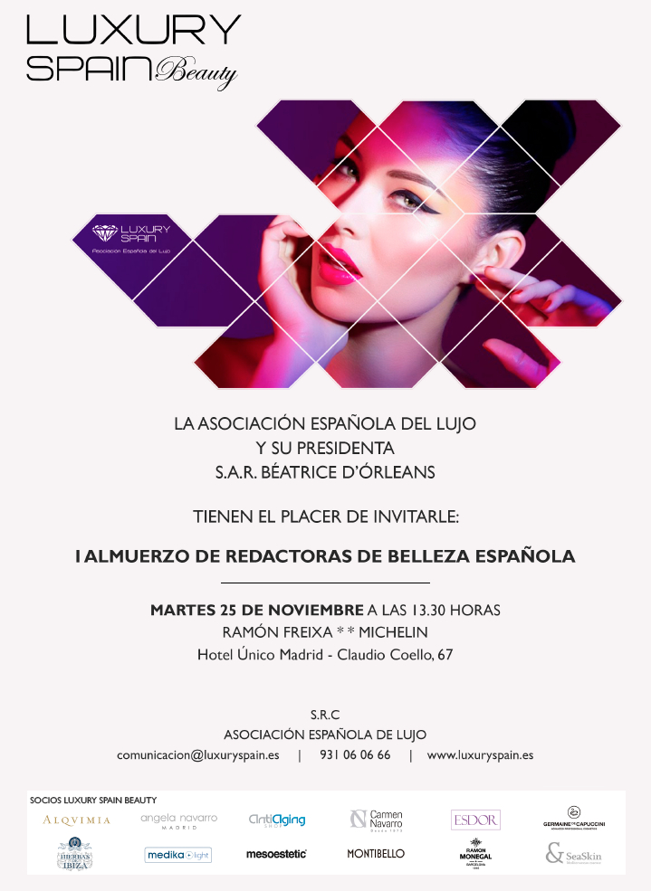 Invitación I Almuerzo de Redactoras de Belleza Española